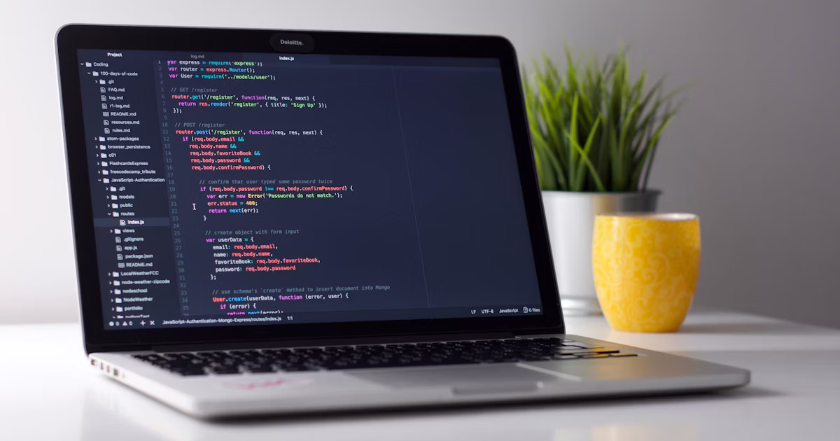 Développeur web travaillant sur un site internet professionnel